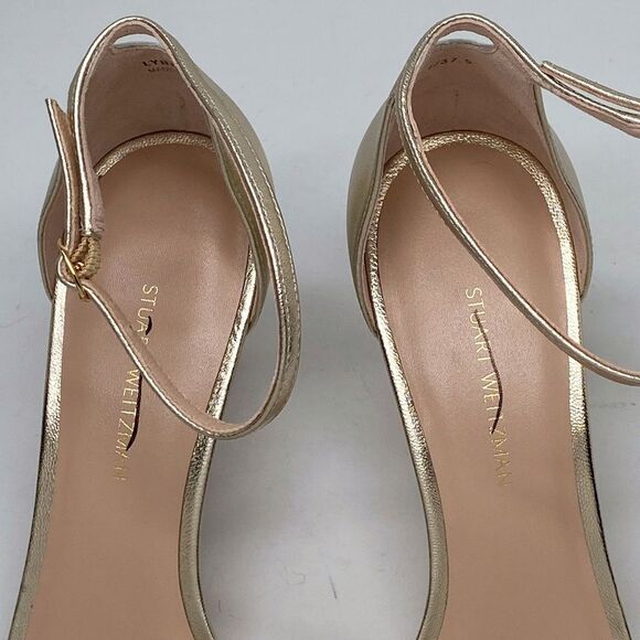 Stuart Weitzman Metallic Leather Sandals size 7 - Picture 4 of 12